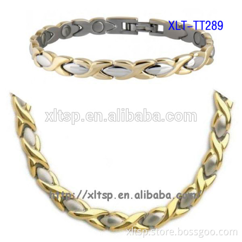Hot sales stainless steel necklace health care magnet gold chain necklace